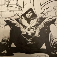 Jimbo Salgado Black Original Comic Art 11x17