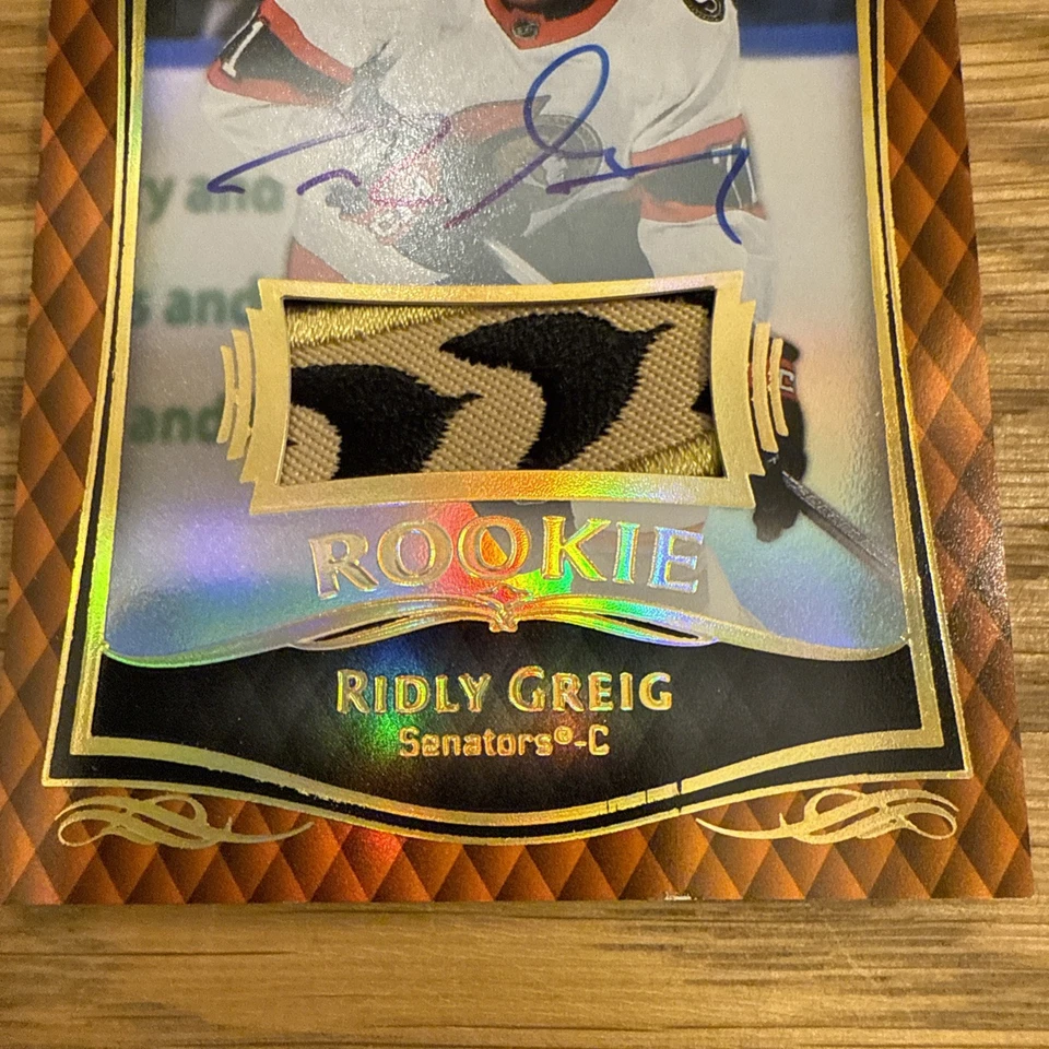 Ridley Greig 2023 24 Upper Deck Stature Rookie Autograph Auto Patch Logo /15 RC - Image 3 of 4