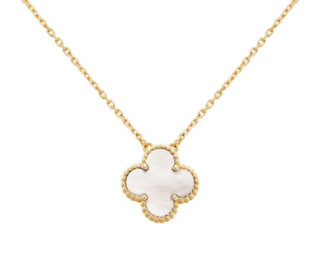 Van Cleef & Arpels Vintage Alhambra Necklace Pendant Mother of Pearl 18K Gold