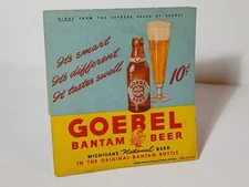 1940s Beer Sign Old Vintage Goebel Bantam Beer Advertising Sign Detroit Michigan