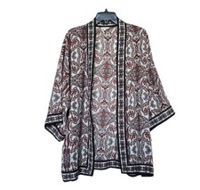 Max Studio Paisley Kimono Cardigan Open Front Border Print Size Large