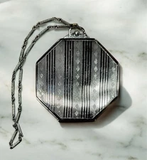 Elgin American EAM Dance Compact 1920s Wrist Chain Powder Rouge Mirror Collector