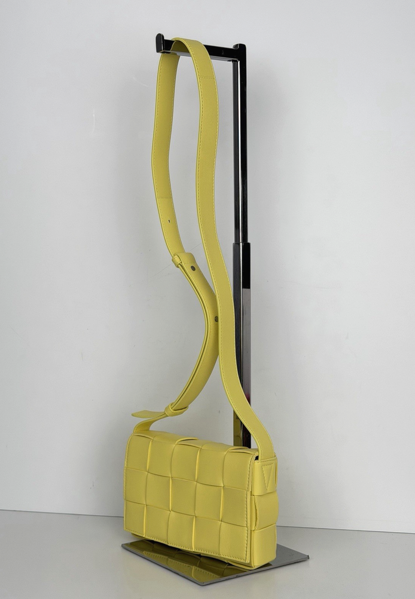 Bottega Veneta Cassette Crossbody Bag in Yellow Intrecciato