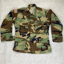 US Army Woodland Camo Jacket Mens Medium Short Hot Weather Year 1999 VTG