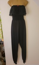 VTG 80's Lingerie Black Strapless Jumpsuit Romantic Nice Large