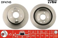 2X Trw DF4745 Bremsscheibe FüR Infiniti Passend FüR Nissan Renault