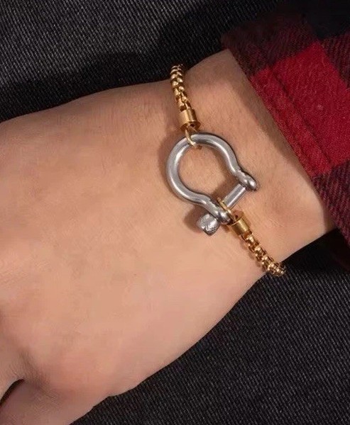 Alternate view of Horseshoe Charm Bracelet Gold Plated Silver Gold