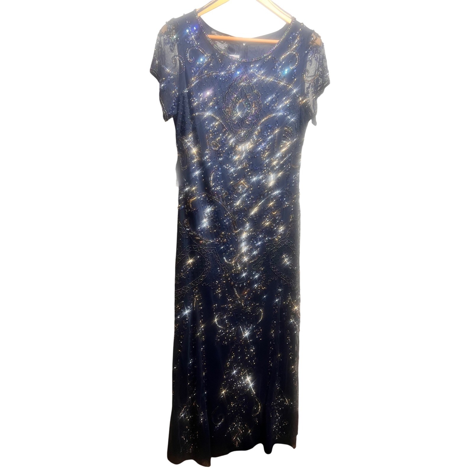Beaded Sequin Evening Dress Formal Party Special Occasion Sparkly Gown