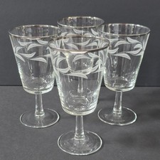 4 Vintage Cristal D'Arques Parisienne Small Wine Water Glass Silver Rim France