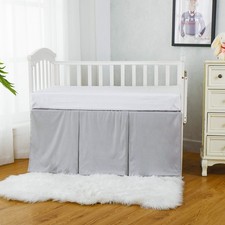 Crib Skirt Dust Ruffle, 100 Egyptian Cotton 400 Thread Count Crib Bedding Sk...