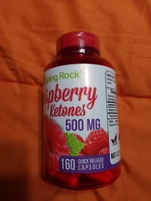 Piping Rock Raspberry Ketones 500mg 160 Capsules Non-GMO Gluten Free Exp 08/2027