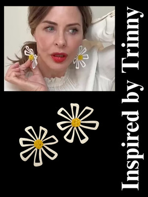 Große Statement Emaille Gänseblümchen Blume Ohrringe - *TRINNY STYLE* - Neu