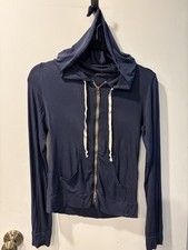 Brandy Melville Navy full Zip-Front Hoodie one size long sleeve