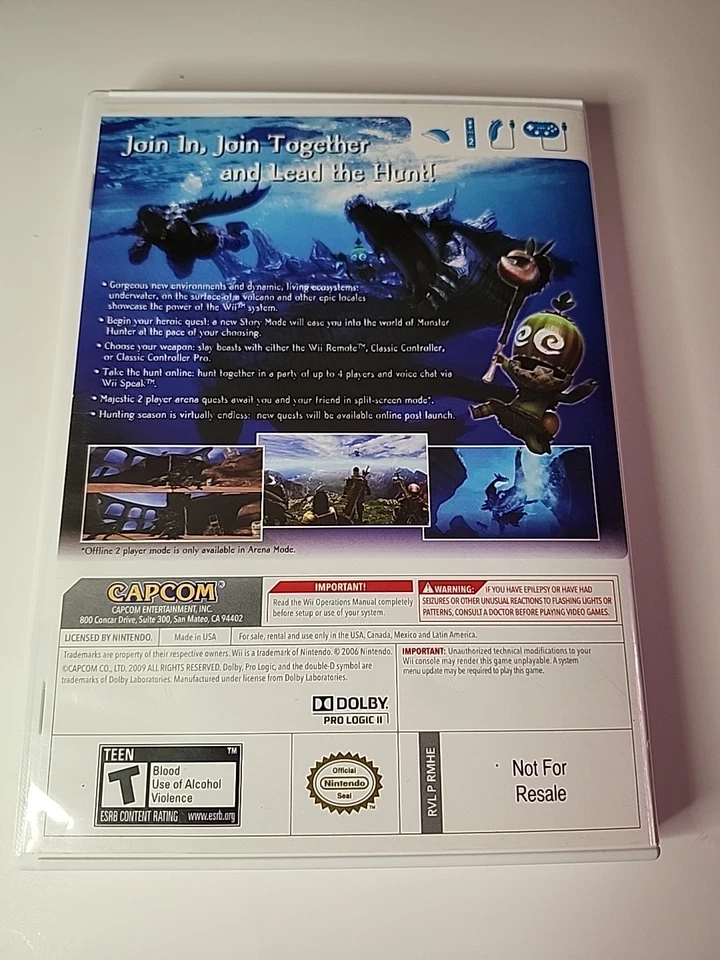 Monster Hunter 3 Tri (Nintendo Wii, 2010)No Manual  - Image 2 of 4