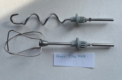 1 Knethaken + 1 Rührhaken, Zubehör Handmixer Krups 3 Mix 7007 grau mit Prägung