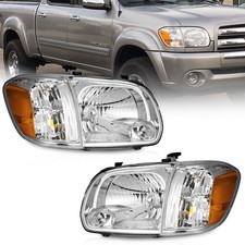 Pair Headlights Assembly For 2005-2006 Toyota Tundra 05-07 Sequoia Chrome