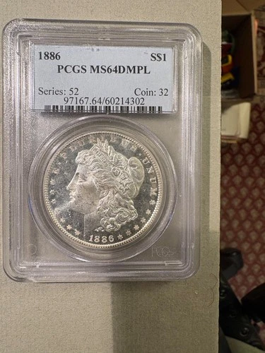 1886 P Morgan Silver Dollar PCGS MS 64 DMPL (Deep Mirror Proof Like) #2
