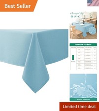Elegant Light Blue Rectangular Tablecloth 52x70 Inches - Water Resistant  Chic