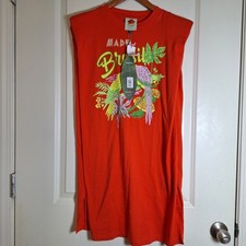 NWT FARM Rio Brasil Red Parrot Mini T Shirt Dress Size Small
