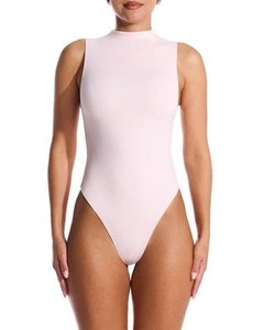 Naked Wardrobe soft Pink Thong Bodysuit Leotard  Spandex size M  Condition