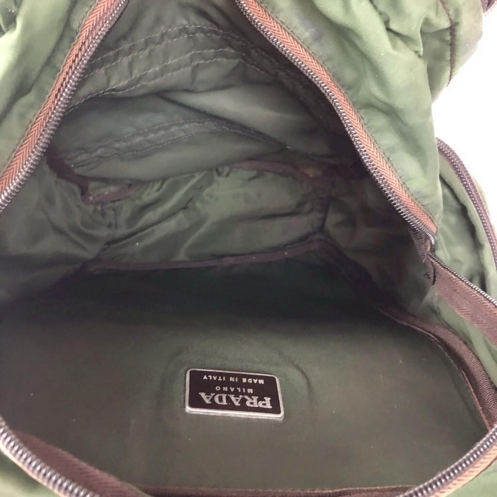 PRADA Backpack Nylon Green 3 Compartment Multi Storage Vintage V131 Model Men s thumbnail 8