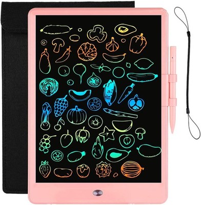 LCD Writing Tablet for Kids Doodle Board with Bag, 10 inch x 10 inch, Pink
