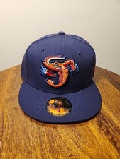 Jacksonville Jumbo Shrimp MiLB Baseball New Era 59FIFTY Hat Cap 7 Blue New