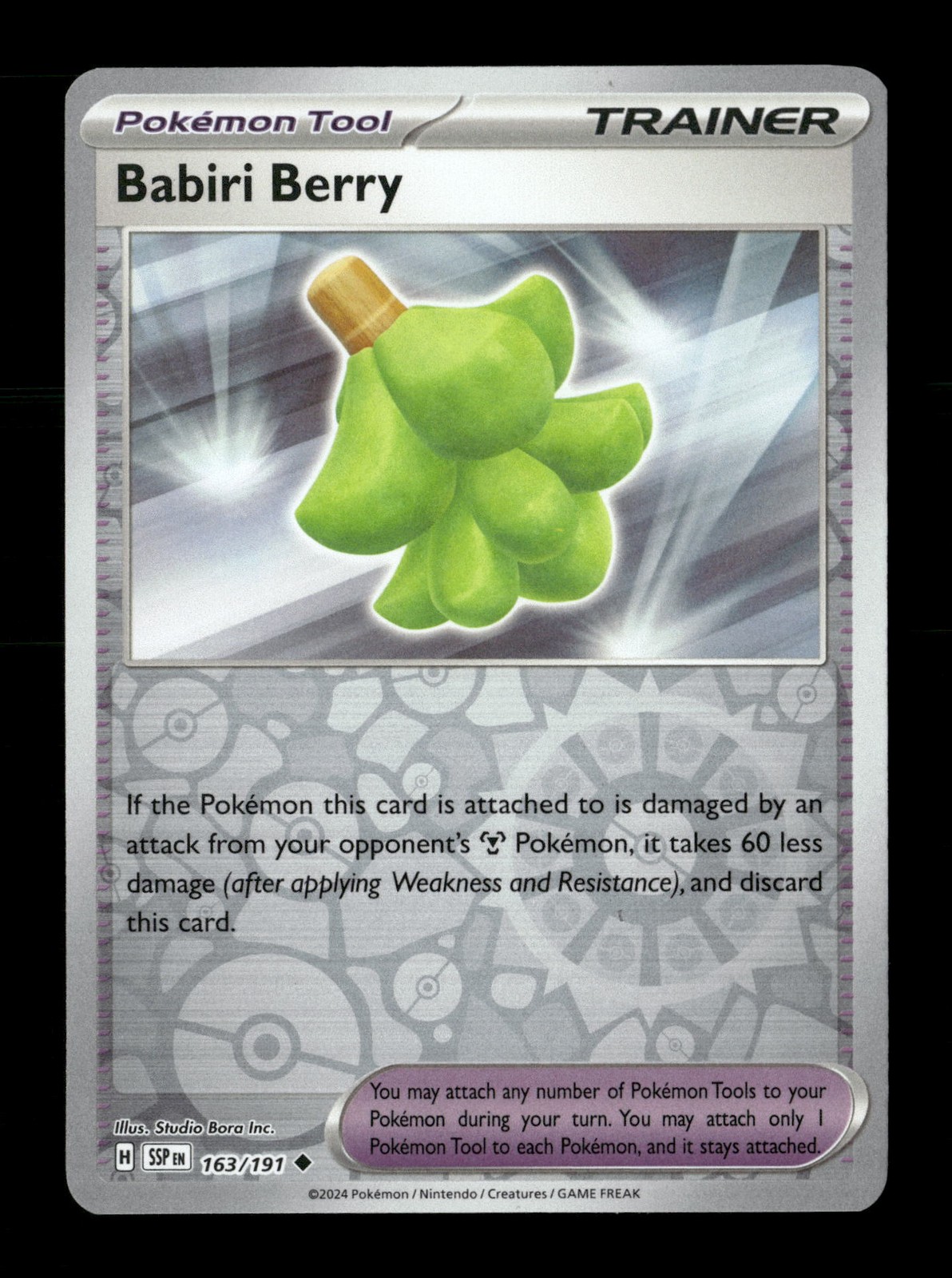 Babiri Berry Reverse Holo Uncommon SV08: Surging Sparks 163/191 NM Pokemon NM