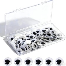 100pcs 20mm Large Wiggle Googly Eyes Self Adhesive, Big Black Googly Eyes for Cr