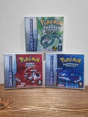 Pokemon Rubin, Saphir & Smaragd - Clear Plastic Cases Box Nintendo Gameboy GBA