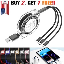 3 in 1 Multi Fast Charging Cable Retractable Multi Charger Ports for Cell Phones