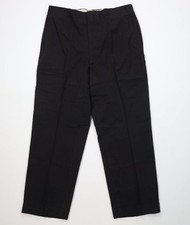 Vtg 50s Rockabilly Mens 34x27 Wool Rayon Gabardine Knit Chino Pants Black USA