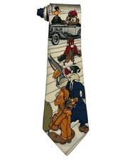 Warner Bros 1993 100 SILK Men's Designer Looney Tunes Golf Gang Tie 59  X 4  