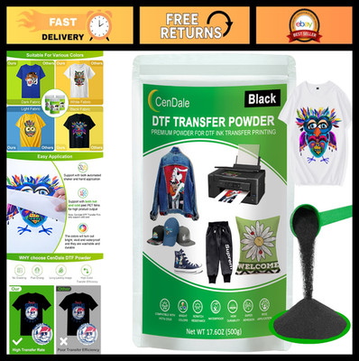 500g Black DTF Transfer Powder for Sublimation - Hot Melt Adhesive for All Fabri