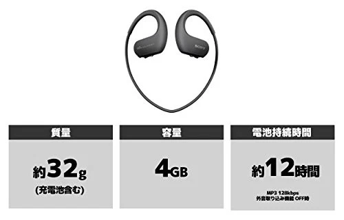 SONY Walkman 4GB WS410 series headphone-integrated sports for waterproof and - Image 4 of 4