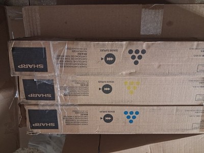 Lot of 3 Genuine OEM Sharp MX-61NT Toner Cartridges BCY Black Cyan  Yellow NEW