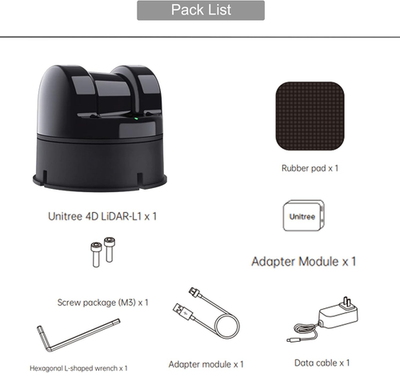 Unitree L2 4D 3D Lidar Sensor Scanner - 360°×90° 30 Meters(98.42Ft