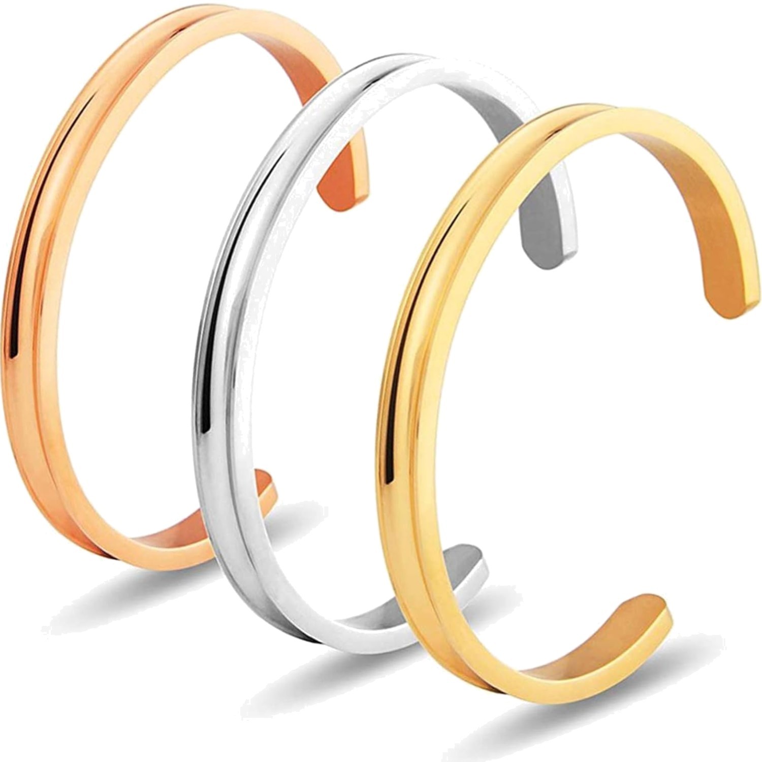 Bracelet réglable en acier inoxydable anti-ternissement avec fermoir sécurisé femme