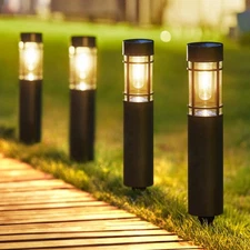 Solar Pathway Lights Outdoor, 8 Pack Upgraded Up to 12 Hrs Solar Outdoor Gard...
