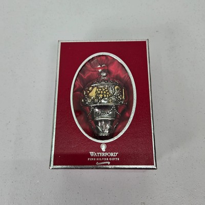 Waterford Fine Silver 4.5'' Georgian Pendant Ornament Silver Gold W604 Box