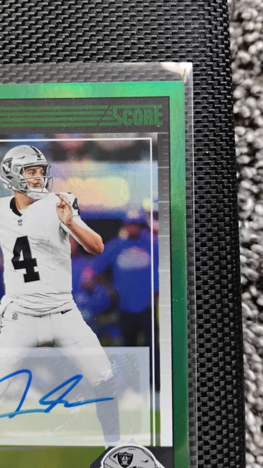 2024 Score Aidan O'Connell Autograph End Zone Green #/6 Raiders Auto SP  - Image 3 of 4