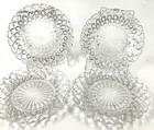 Anchor Hocking Waterford Clear Glass Vintage 6" Teacup Saucer Plate Set of 4