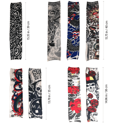 Tattoo Arm Sleeves 8 Stück Cooling Cover UV Sonnenschutz Outdoor Sport Golf - Bild 3 von 3