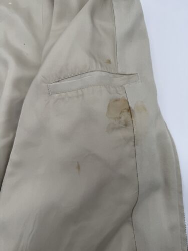 Tommy Bahama 100% Silk Jacket Mens L Lined Full Zip Beige Tan Collared See Pics - Picture 14 of 16