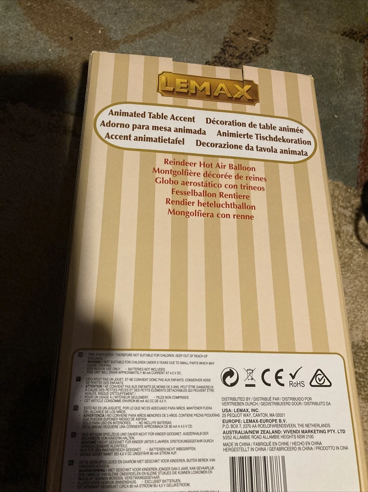 LEMAX Reindeer Hot Air Balloon-animated Holiday Village Train Accent - Image 4 of 4