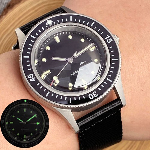 40mm Retro Tandorio 200M Waterproof Dive NH35 Automatic Watch Men Domed Sapphire - Picture 25 of 28