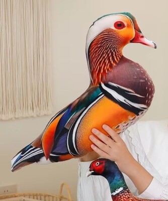 Mandarin Duck Printed Pillow 15" Stuffed Animal Plush Toys Doll Kids Gifts