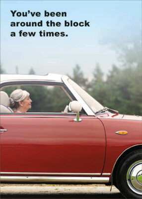 Around The Block  Woman Driving Car Funny Birthday Card for Her  Woman  Women