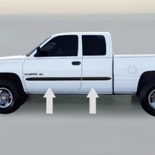 2" Black Body Side Molding Trim Die Cut Ends for 1994-2000 RAM
