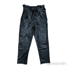 Women's Commando Vegan Leather Paper Bag Pants Size M Black